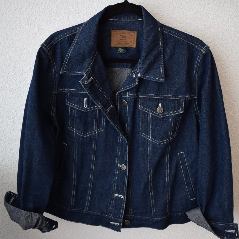 Ralph Lauren	 Cropped Denim Jean Jacket Ws L